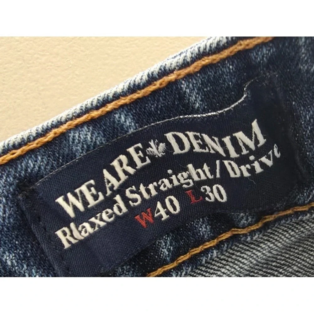 Buffalo David Bitton Jeans Mens 40 X 30 Blue Driven Relaxed Straight Whiskers